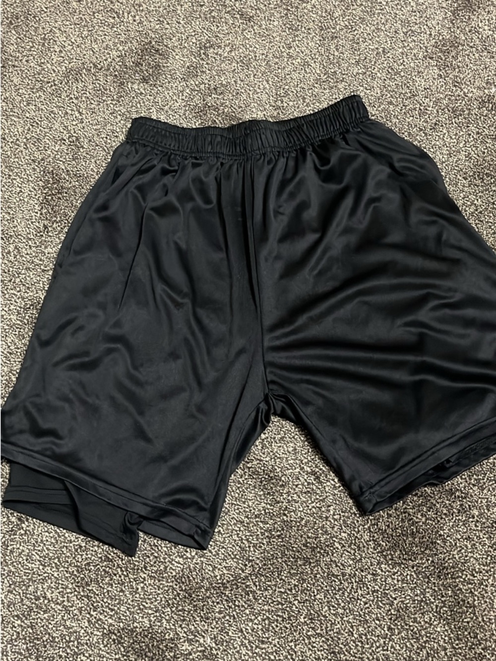 Men's Black Performance Athletic Shorts with Inner Liner